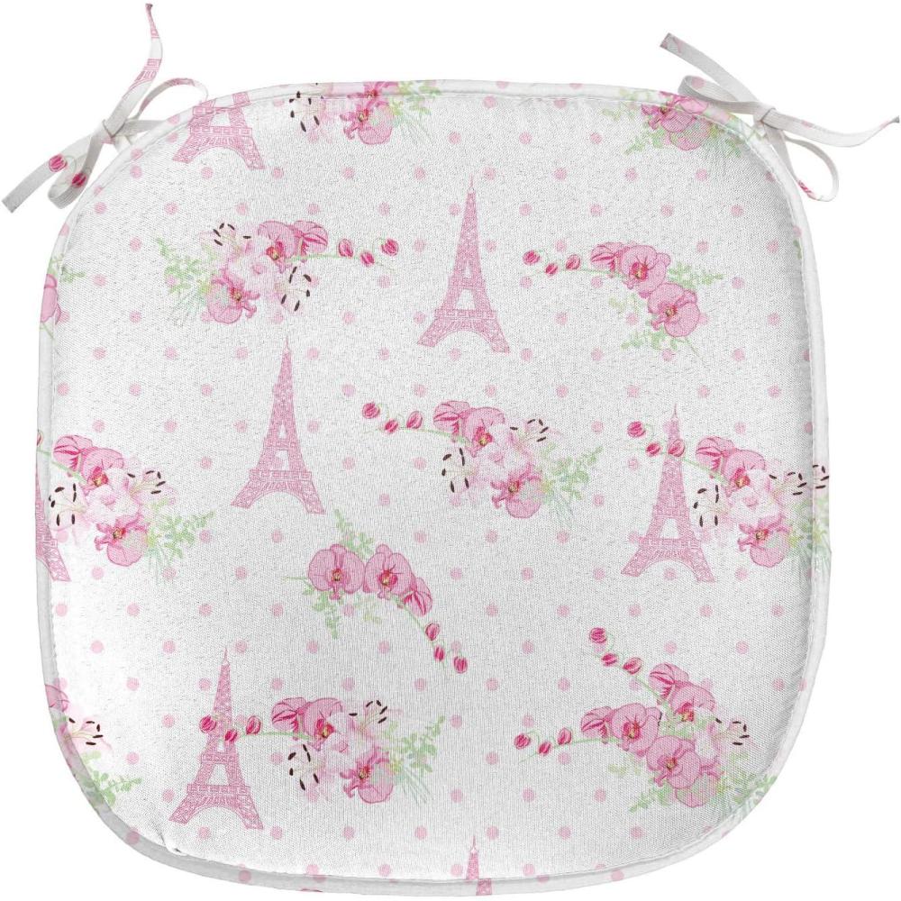 imageAmbesonne Love Chair Seating Cushion Set of 4 Hipster Hearts Pattern with Love You Texts Heart Shapes Valentines Day Theme AntiSlip Seat Padding for Kitchen amp Patio 16x16 Vermilion MulticolorPale Pink Green White