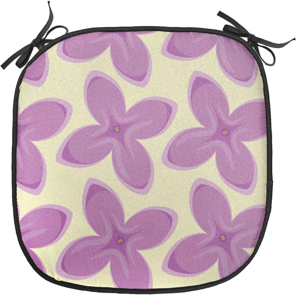 imageAmbesonne Mauve Chair Seating Cushion Set of 4 Big Fresh Flower Floret Buds Bouquet Motif Valentine Romance Blossoms Design Print AntiSlip Seat Padding for Kitchen amp Patio 16x16 Yellow VioletYellow Violet
