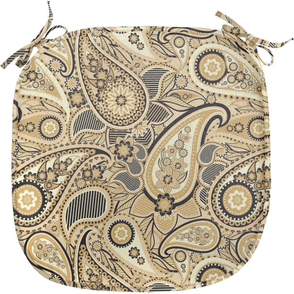 imageAmbesonne Mauve Chair Seating Cushion Set of 4 Big Fresh Flower Floret Buds Bouquet Motif Valentine Romance Blossoms Design Print AntiSlip Seat Padding for Kitchen amp Patio 16x16 Yellow VioletBrown Black and White