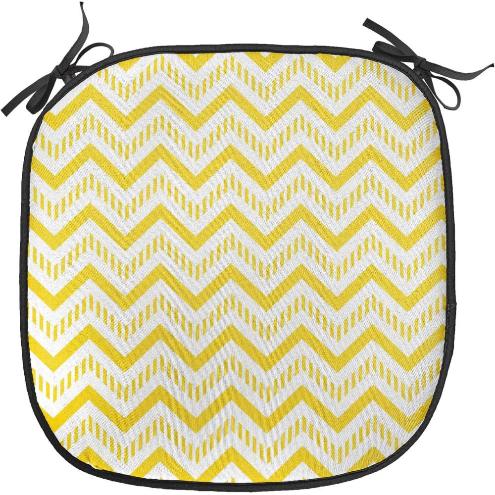 imageAmbesonne Mauve Chair Seating Cushion Set of 4 Big Fresh Flower Floret Buds Bouquet Motif Valentine Romance Blossoms Design Print AntiSlip Seat Padding for Kitchen amp Patio 16x16 Yellow VioletWhite and Yellow