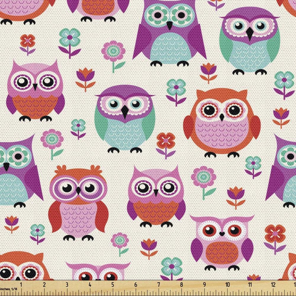 imageAmbesonne Paris Fabric by The Yard Valentines Day Theme with Eiffel Kissing Couple Hot Air Balloon Wedding Concept Decorative Fabric for Upholstery and Home Accents 2 Yards Pink RoseFuchsia Seafoam