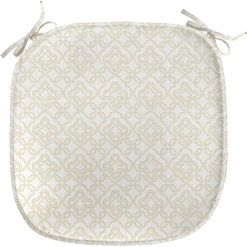 imageAmbesonne Pearls Chair Seating Cushion Set of 6 Dotted Heart Pattern Love Themed Illustration Valentines Day Adornment AntiSlip Seat Padding for Kitchen amp Patio 16x16 Blush Cream RedCream Tan