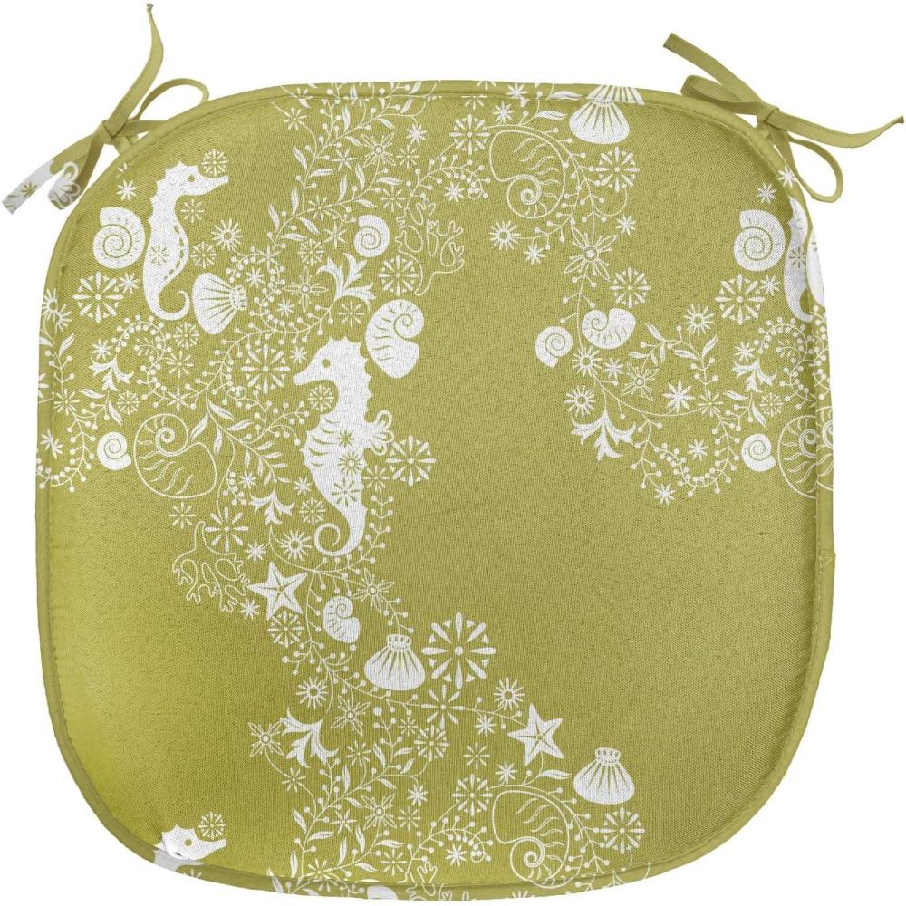 imageAmbesonne Poppy Flower Chair Seating Cushion Leaves and Petals Watercolors Bouquet Romance Inspiration Valentines Day AntiSlip Seat Padding for Kitchen amp Patio 16x16 Green Pink CreamYellow Green White