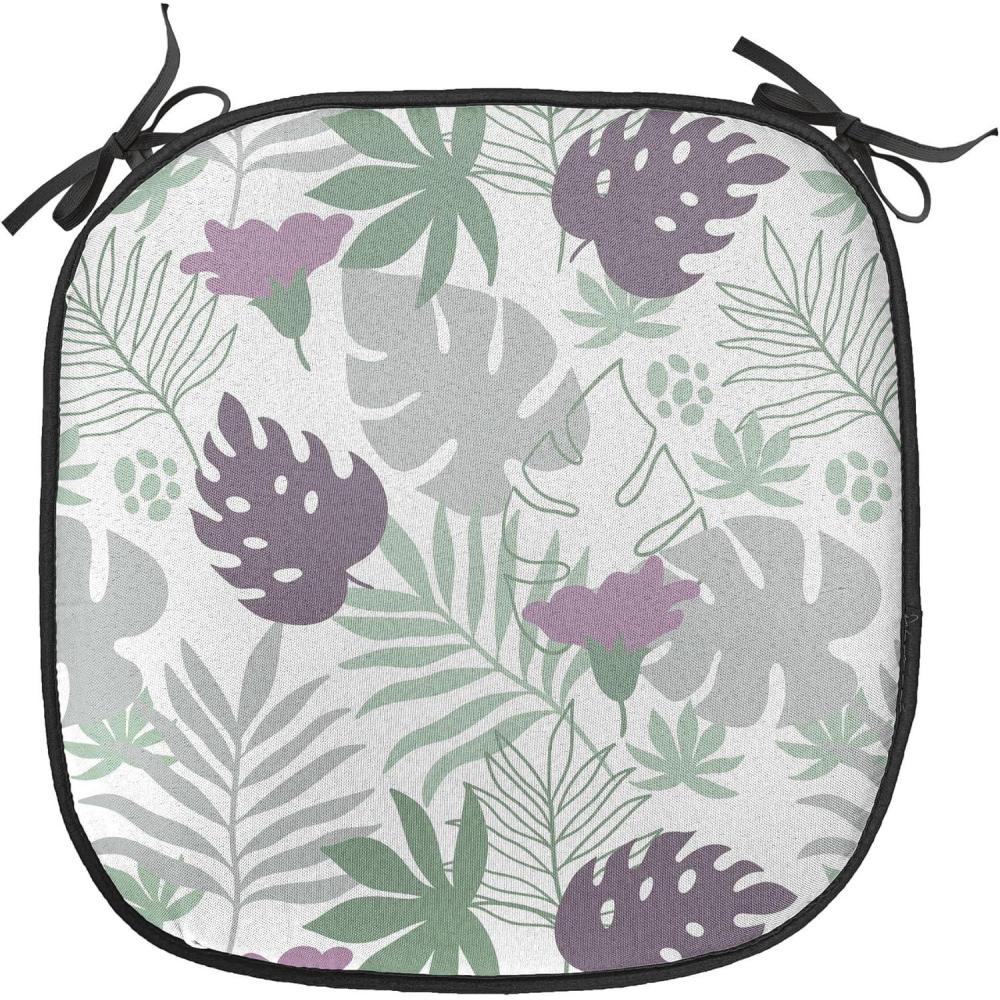 imageAmbesonne Poppy Flower Chair Seating Cushion Leaves and Petals Watercolors Bouquet Romance Inspiration Valentines Day AntiSlip Seat Padding for Kitchen amp Patio 16x16 Green Pink CreamEggplant Green Grey