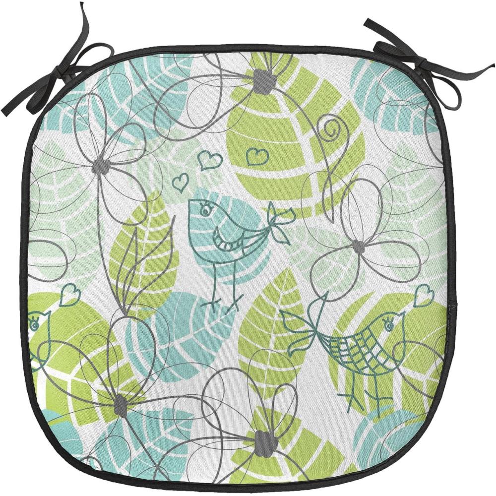 imageAmbesonne Poppy Flower Chair Seating Cushion Leaves and Petals Watercolors Bouquet Romance Inspiration Valentines Day AntiSlip Seat Padding for Kitchen amp Patio 16x16 Green Pink CreamCharcoal Grey Pale Green
