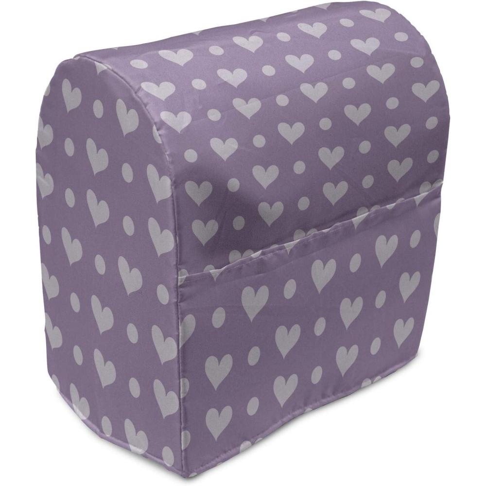 imageAmbesonne Purple Stand Mixer Cover Valentines Day Couple Wedding Bride Heart Design Image Kitchen Appliance Organizer Bag Cover with a Pocket 68 Quarts Lavender and Purple