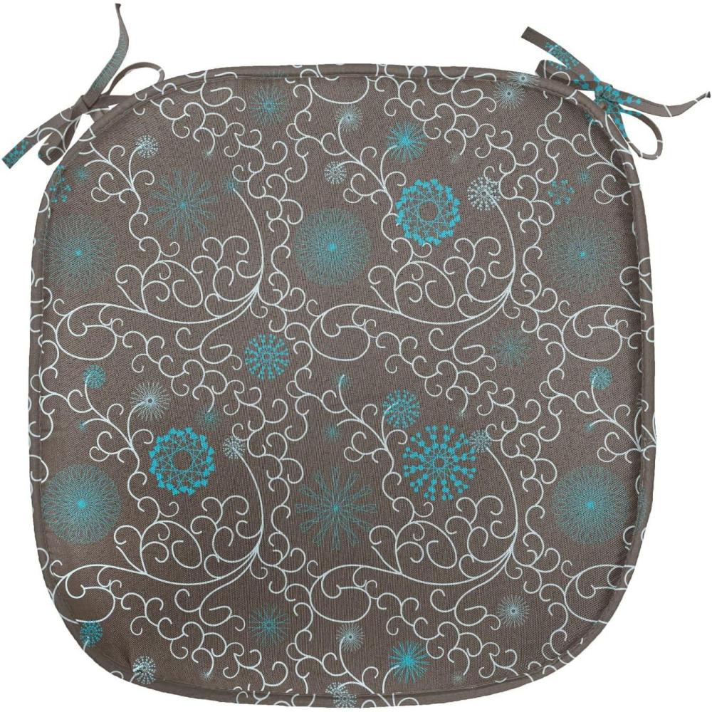 imageAmbesonne Romantic Chair Seating Cushion Set of 4 Valentines Day Love You Calligraphy with Hearts Pastel Colored Design AntiSlip Seat Padding for Kitchen amp Patio 16x16 Pale Pink TealBrown White Aqua