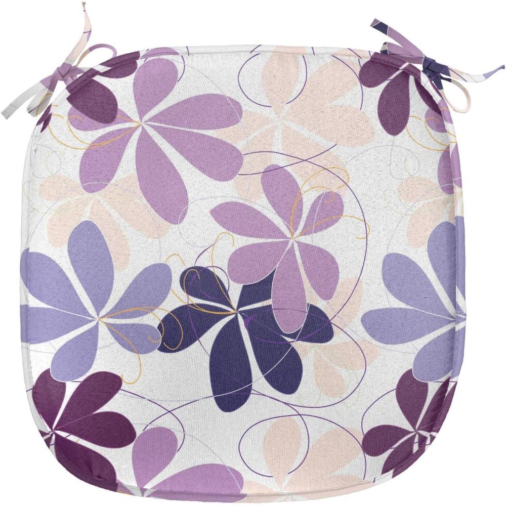 imageAmbesonne Romantic Chair Seating Cushion Set of 4 Valentines Day Love You Calligraphy with Hearts Pastel Colored Design AntiSlip Seat Padding for Kitchen amp Patio 16x16 Pale Pink TealPurple Lilac Peach