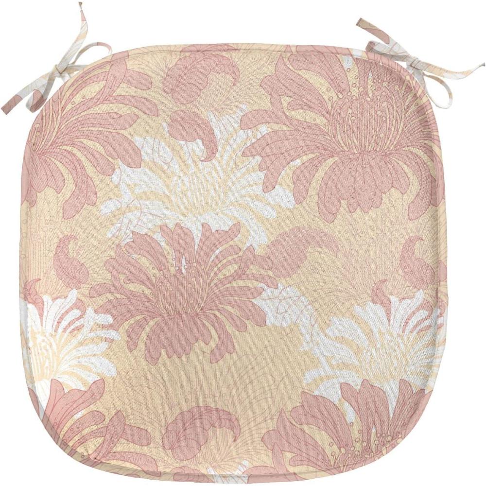 imageAmbesonne Romantic Chair Seating Cushion Set of 4 Valentines Day Love You Calligraphy with Hearts Pastel Colored Design AntiSlip Seat Padding for Kitchen amp Patio 16x16 Pale Pink TealCoral White Peach