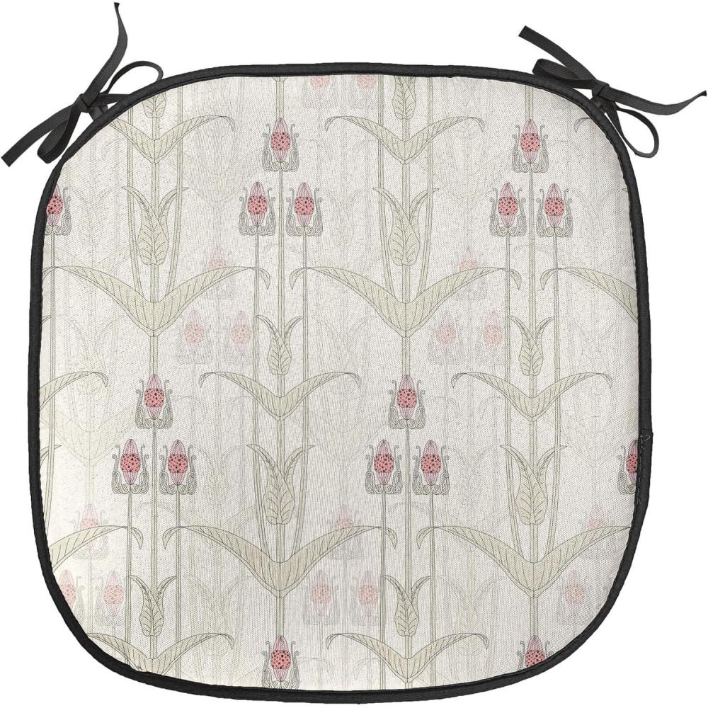 imageAmbesonne Romantic Chair Seating Cushion Set of 4 Valentines Day Love You Calligraphy with Hearts Pastel Colored Design AntiSlip Seat Padding for Kitchen amp Patio 16x16 Pale Pink TealSage Green Pink