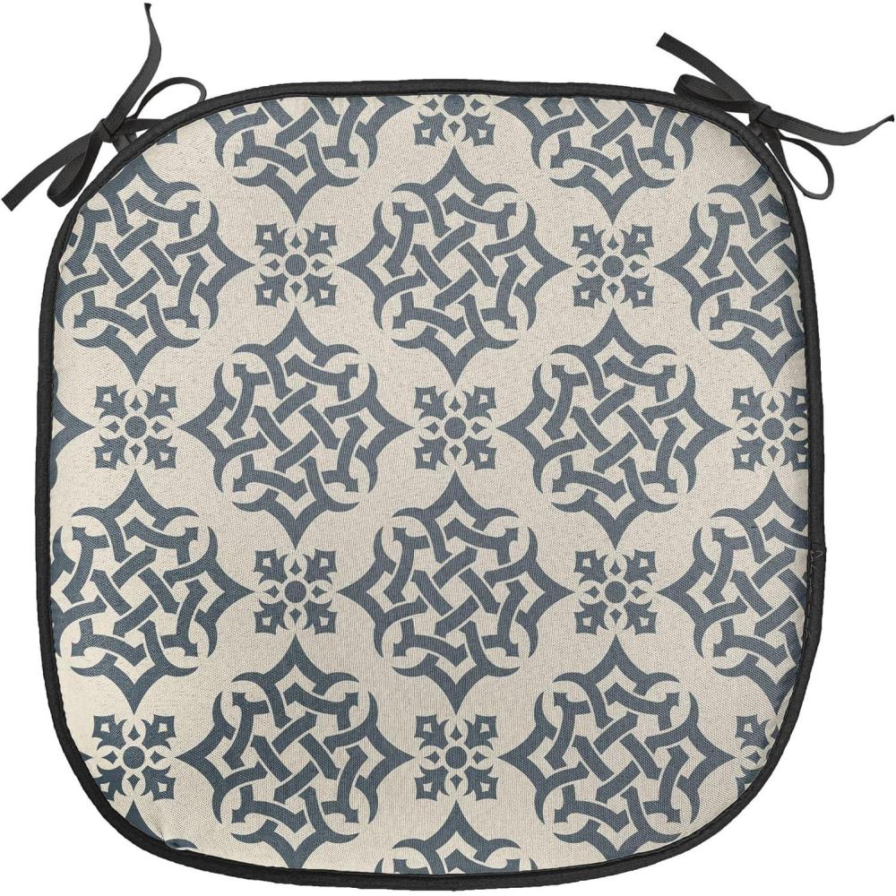 imageAmbesonne Romantic Chair Seating Cushion Set of 4 Valentines Day Love You Calligraphy with Hearts Pastel Colored Design AntiSlip Seat Padding for Kitchen amp Patio 16x16 Pale Pink TealSlate Blue Beige