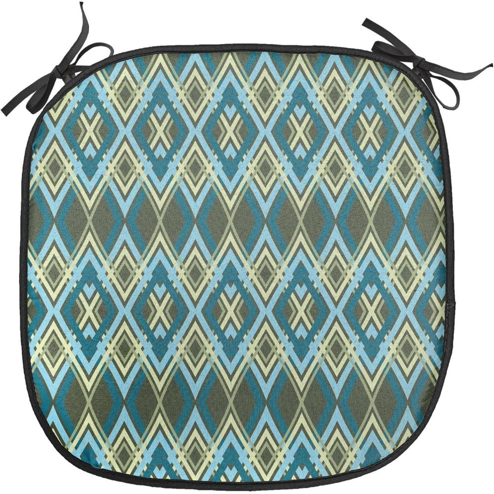 imageAmbesonne Romantic Chair Seating Cushion Set of 4 Valentines Day Love You Calligraphy with Hearts Pastel Colored Design AntiSlip Seat Padding for Kitchen amp Patio 16x16 Pale Pink TealPetrol Blue Olive Green