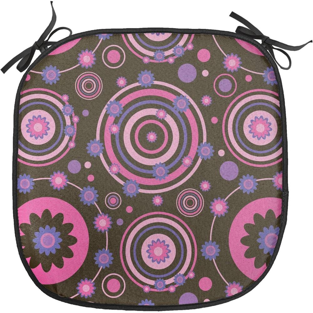 imageAmbesonne Romantic Chair Seating Cushion Set of 4 Valentines Day Love You Calligraphy with Hearts Pastel Colored Design AntiSlip Seat Padding for Kitchen amp Patio 16x16 Pale Pink TealChocolate Pink Purple
