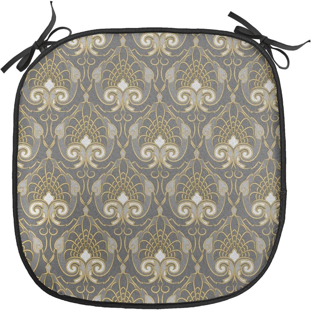 imageAmbesonne Romantic Chair Seating Cushion Set of 6 Valentines Day Style Rose Composition Love in Pastel Colors AntiSlip Seat Padding for Kitchen amp Patio 16x16 Aqua Dark Coral BeigeGrey and Yellow