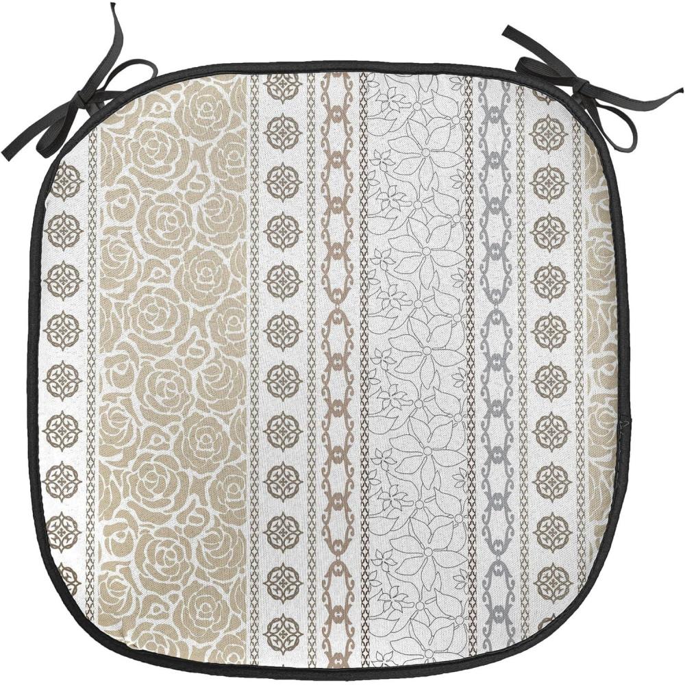 imageAmbesonne Romantic Chair Seating Cushion Set of 6 Valentines Day Style Rose Composition Love in Pastel Colors AntiSlip Seat Padding for Kitchen amp Patio 16x16 Aqua Dark Coral BeigeGrey Tan and White