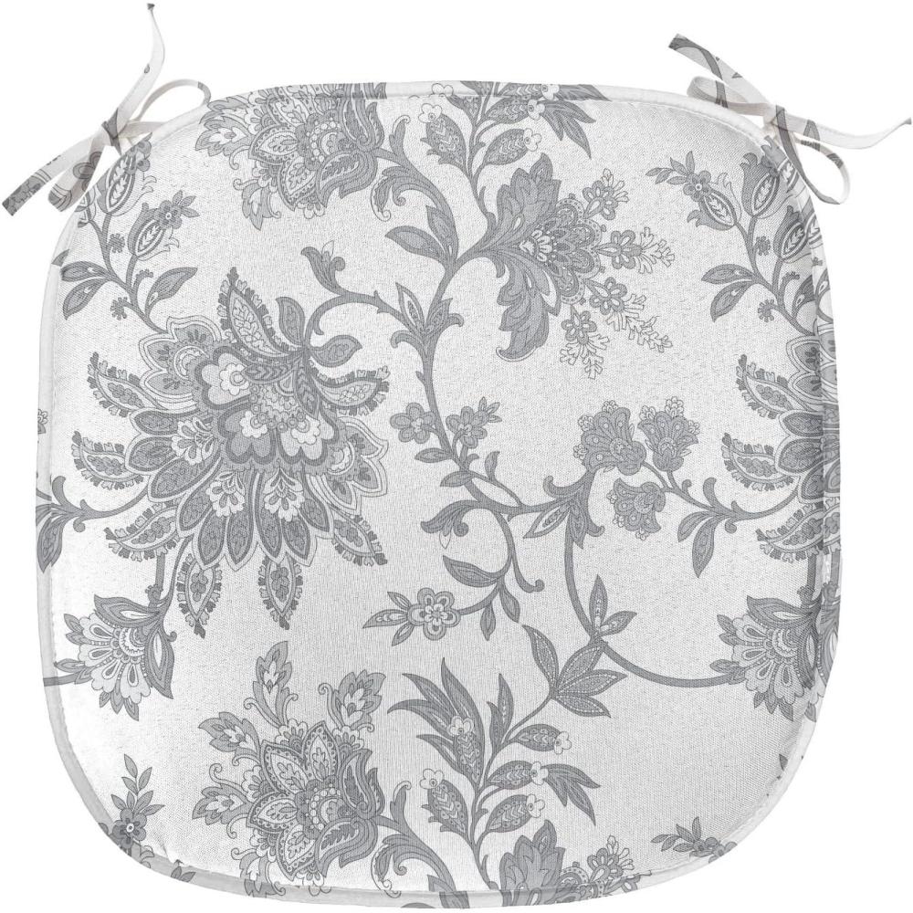 imageAmbesonne Romantic Chair Seating Cushion Set of 8 Soft Colored Hearts in Love Valentines Day Repetitive Pattern AntiSlip Seat Padding for Kitchen amp Patio 16x16 Pale Yellow Pale PinkDimgray