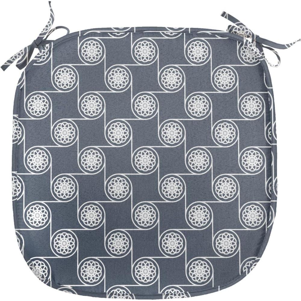 imageAmbesonne Romantic Chair Seating Cushion Set of 8 Soft Colored Hearts in Love Valentines Day Repetitive Pattern AntiSlip Seat Padding for Kitchen amp Patio 16x16 Pale Yellow Pale PinkCharcoal Grey Dark Blue