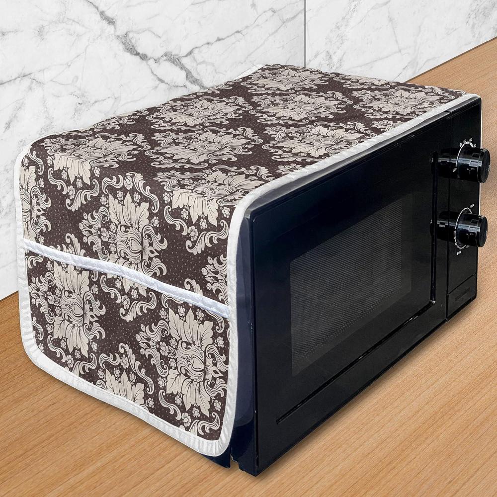 imageAmbesonne Romantic Microwave Oven Cover Gothic Hearts Tattoo Style Valentines Love Graffiti Grunge Illustration Water Resistant Organizer with Pockets for Kitchen 36 x 12 Pale Grey BlackBrown and Beige