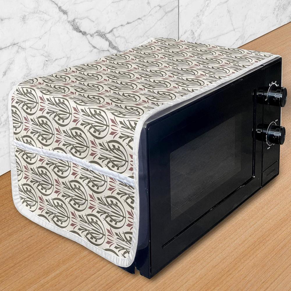 imageAmbesonne Romantic Microwave Oven Cover Gothic Hearts Tattoo Style Valentines Love Graffiti Grunge Illustration Water Resistant Organizer with Pockets for Kitchen 36 x 12 Pale Grey BlackArmy Green Dried Rose