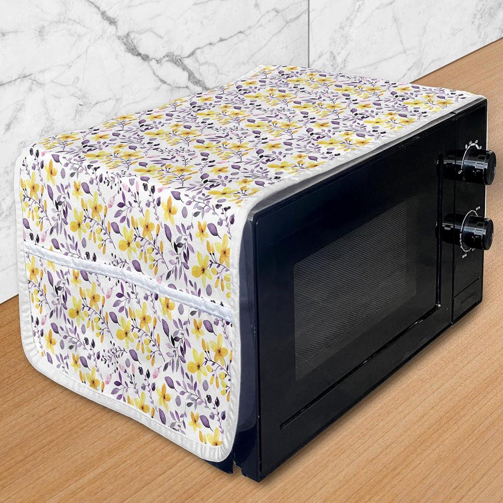 imageAmbesonne Romantic Microwave Oven Cover Gothic Hearts Tattoo Style Valentines Love Graffiti Grunge Illustration Water Resistant Organizer with Pockets for Kitchen 36 x 12 Pale Grey BlackMarigold Violet