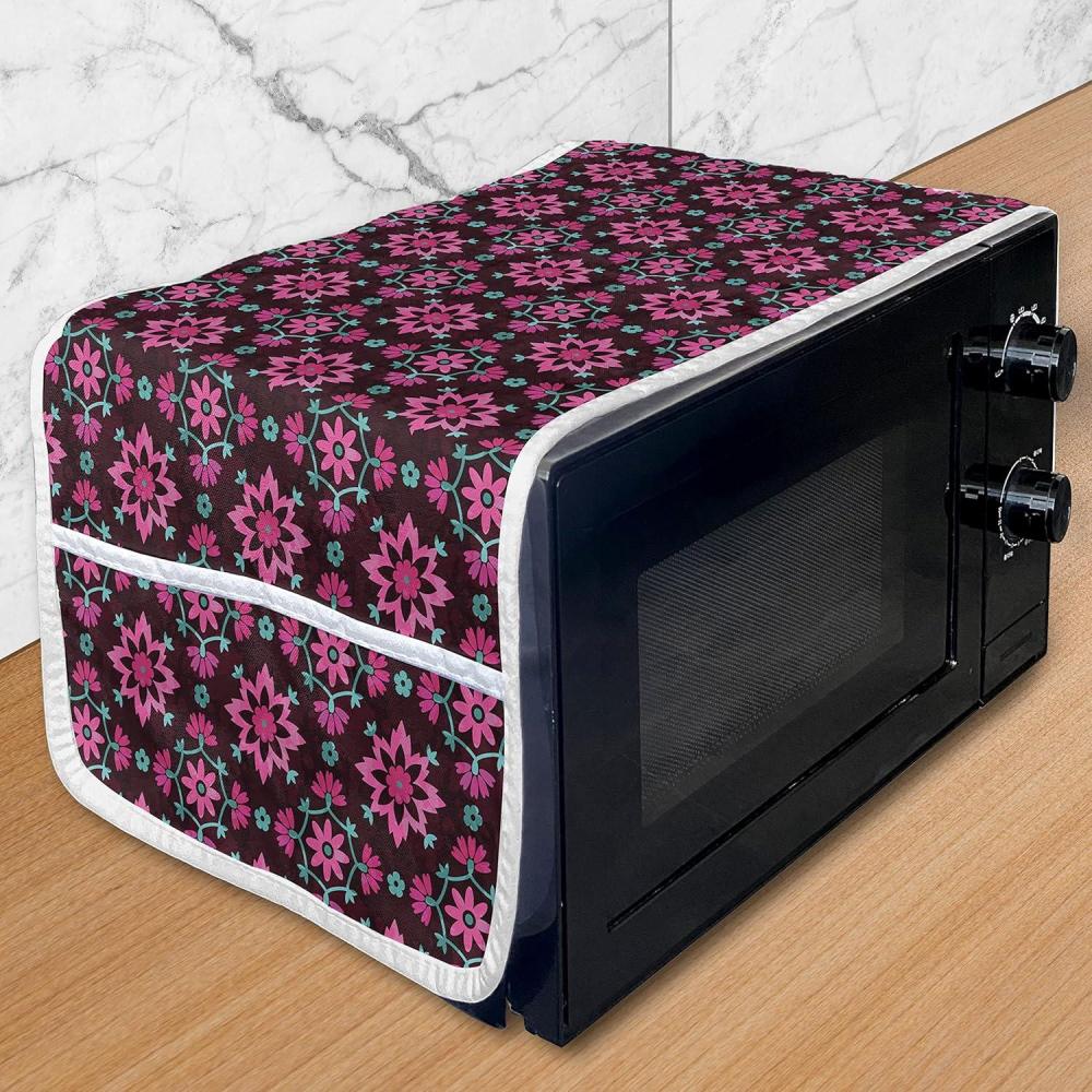 imageAmbesonne Romantic Microwave Oven Cover Gothic Hearts Tattoo Style Valentines Love Graffiti Grunge Illustration Water Resistant Organizer with Pockets for Kitchen 36 x 12 Pale Grey BlackBurgundy Magenta Teal