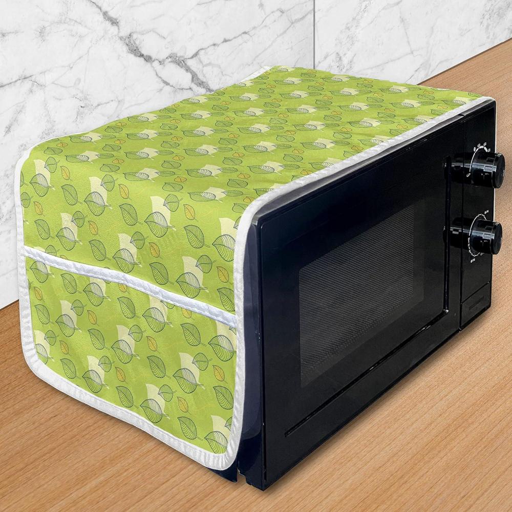 imageAmbesonne Romantic Microwave Oven Cover Gothic Hearts Tattoo Style Valentines Love Graffiti Grunge Illustration Water Resistant Organizer with Pockets for Kitchen 36 x 12 Pale Grey BlackPale Yellow Apple Green