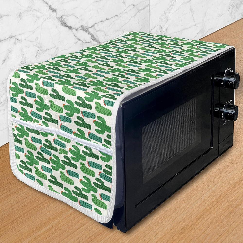 imageAmbesonne Romantic Microwave Oven Cover Gothic Hearts Tattoo Style Valentines Love Graffiti Grunge Illustration Water Resistant Organizer with Pockets for Kitchen 36 x 12 Pale Grey BlackForest Green and Red