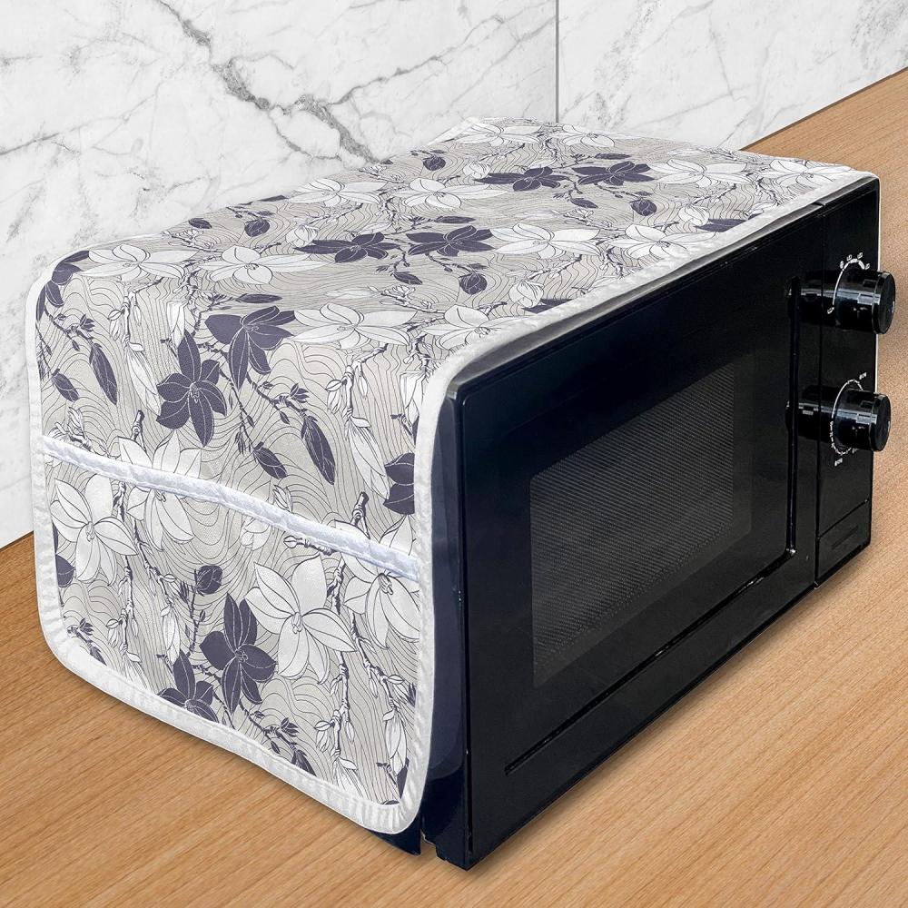 imageAmbesonne Romantic Microwave Oven Cover Gothic Hearts Tattoo Style Valentines Love Graffiti Grunge Illustration Water Resistant Organizer with Pockets for Kitchen 36 x 12 Pale Grey BlackDark Mauve Pale Grey