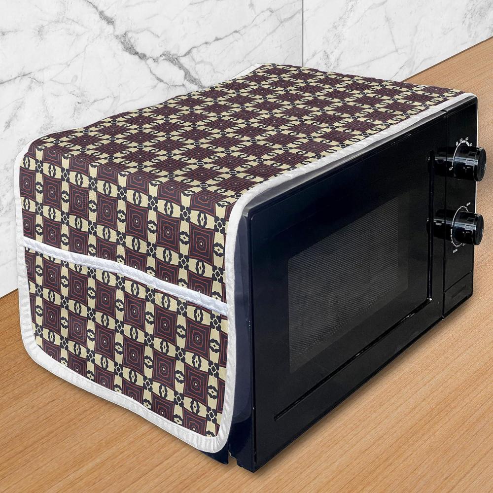 imageAmbesonne Romantic Microwave Oven Cover Gothic Hearts Tattoo Style Valentines Love Graffiti Grunge Illustration Water Resistant Organizer with Pockets for Kitchen 36 x 12 Pale Grey BlackPale Yellow Eggplant