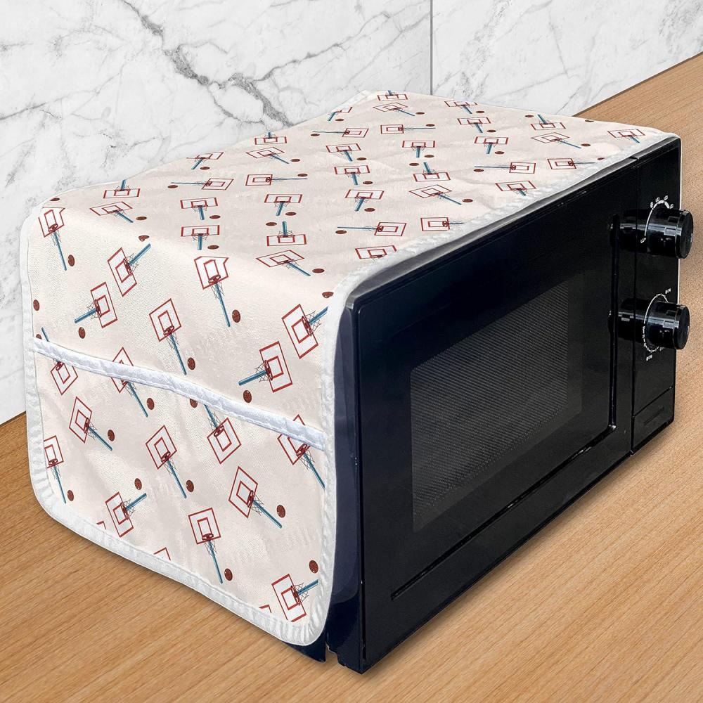 imageAmbesonne Romantic Microwave Oven Cover Gothic Hearts Tattoo Style Valentines Love Graffiti Grunge Illustration Water Resistant Organizer with Pockets for Kitchen 36 x 12 Pale Grey BlackBlue Vermilion and Brown