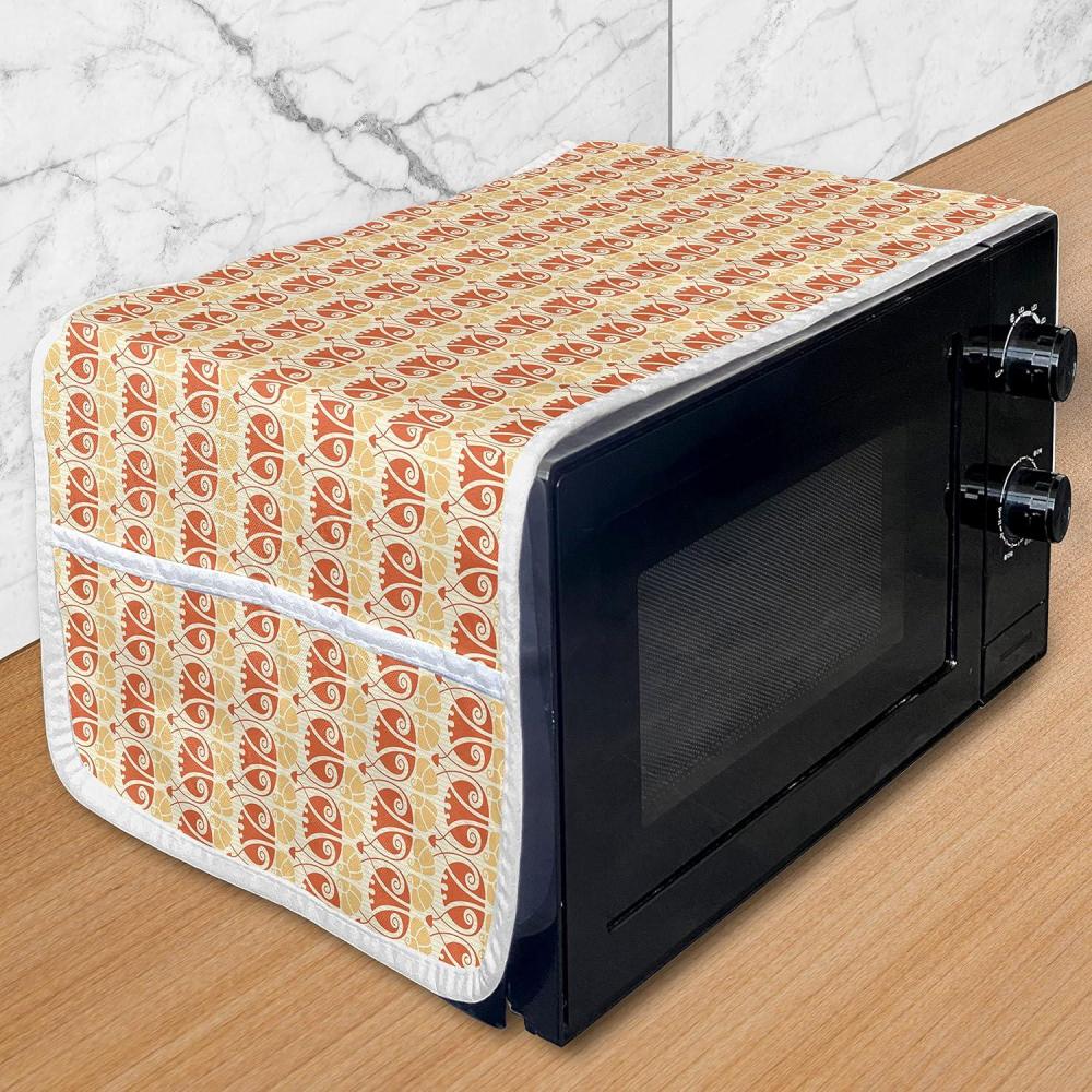 imageAmbesonne Romantic Microwave Oven Cover Gothic Hearts Tattoo Style Valentines Love Graffiti Grunge Illustration Water Resistant Organizer with Pockets for Kitchen 36 x 12 Pale Grey BlackOrange Mustard Yellow