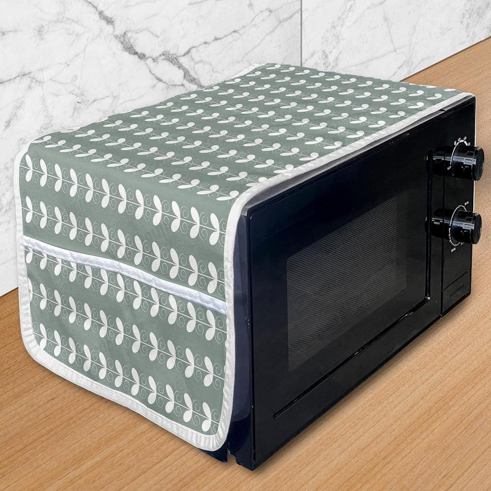 imageAmbesonne Romantic Microwave Oven Cover Heart Pattern Lovers Valentines Day Honeymoon Girls Doodle Design Water Resistant Organizer with Pockets for Kitchen 36 x 12 Orange WhitePale Sage Green White