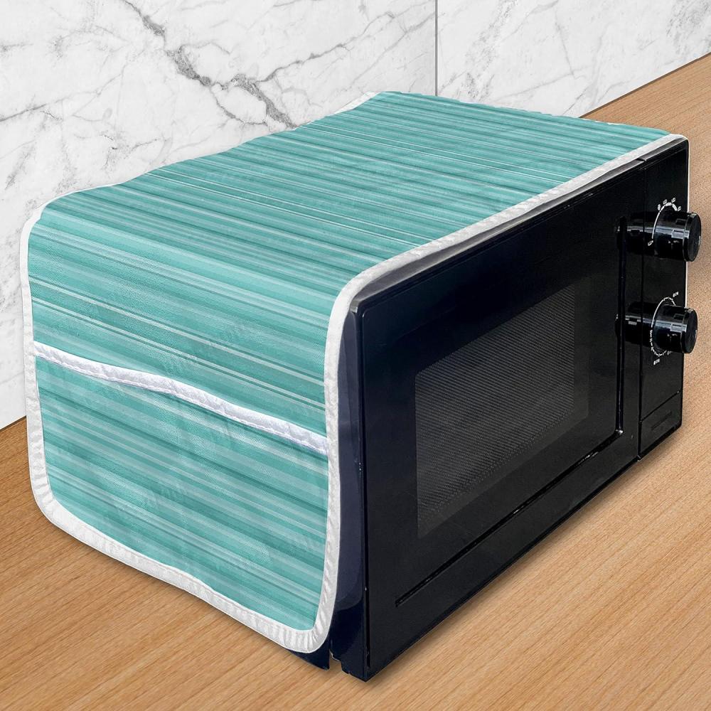 imageAmbesonne Romantic Microwave Oven Cover Heart Pattern Lovers Valentines Day Honeymoon Girls Doodle Design Water Resistant Organizer with Pockets for Kitchen 36 x 12 Orange WhiteTurquoise Pale Blue