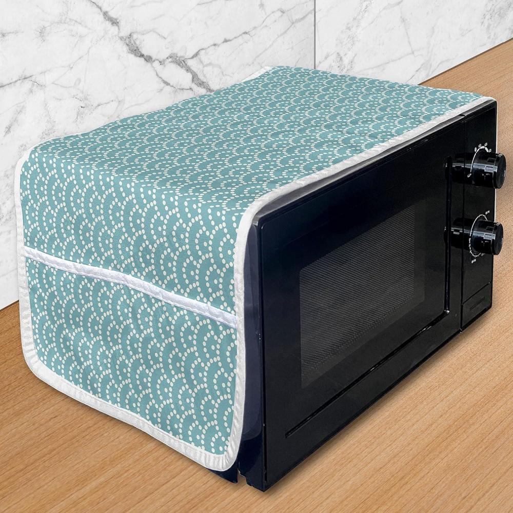 imageAmbesonne Romantic Microwave Oven Cover Heart Pattern Lovers Valentines Day Honeymoon Girls Doodle Design Water Resistant Organizer with Pockets for Kitchen 36 x 12 Orange WhiteTurquoise White