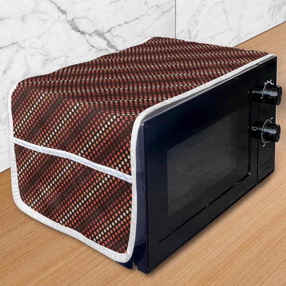 imageAmbesonne Romantic Microwave Oven Cover Heart Pattern Lovers Valentines Day Honeymoon Girls Doodle Design Water Resistant Organizer with Pockets for Kitchen 36 x 12 Orange WhiteDark Brown Vermilion