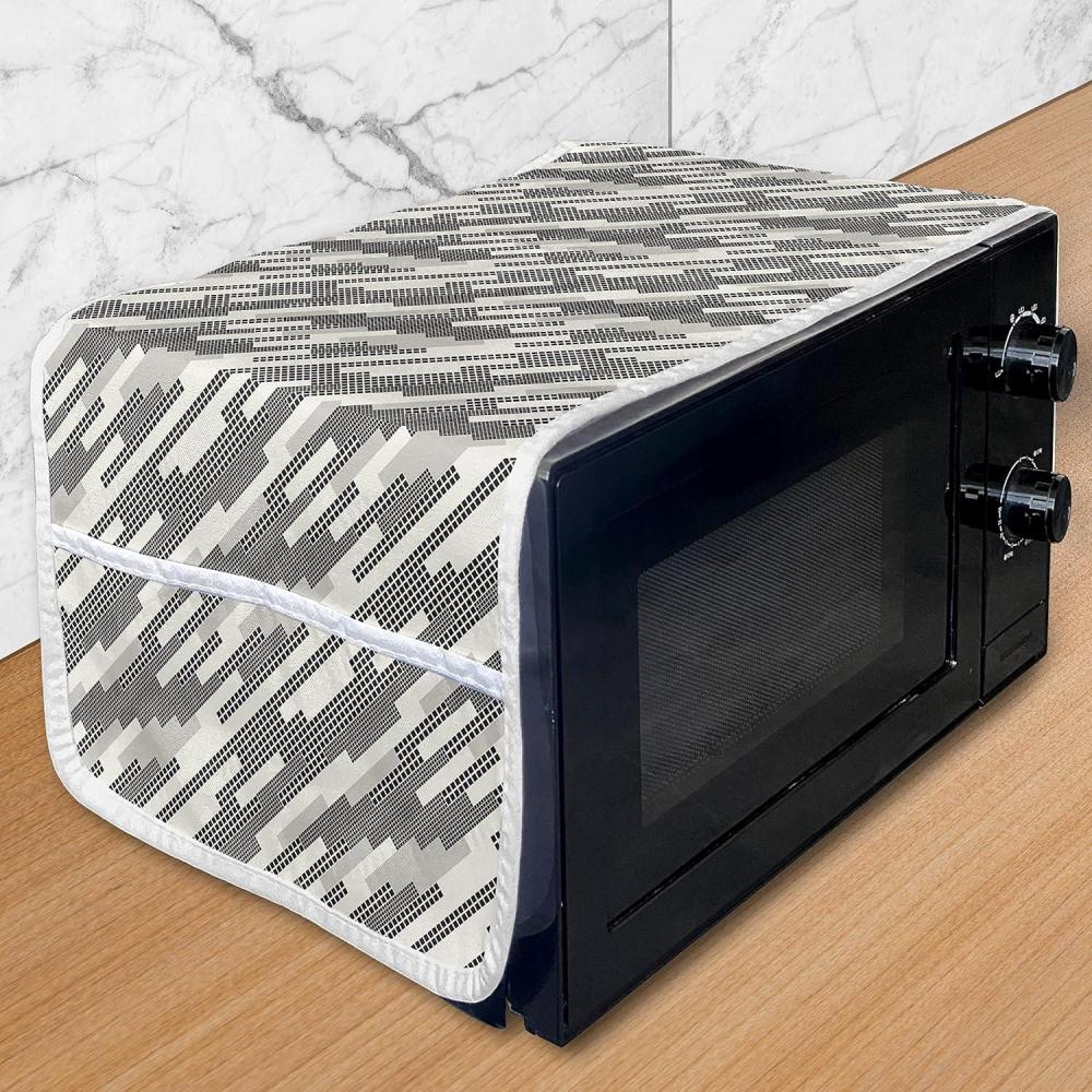 imageAmbesonne Romantic Microwave Oven Cover Valentines Day Style Rose Composition Love in Pastel Colors Water Resistant Organizer with Pockets for Kitchen 36 x 12 Aqua Dark Coral BeigeCream Pale Grey Black