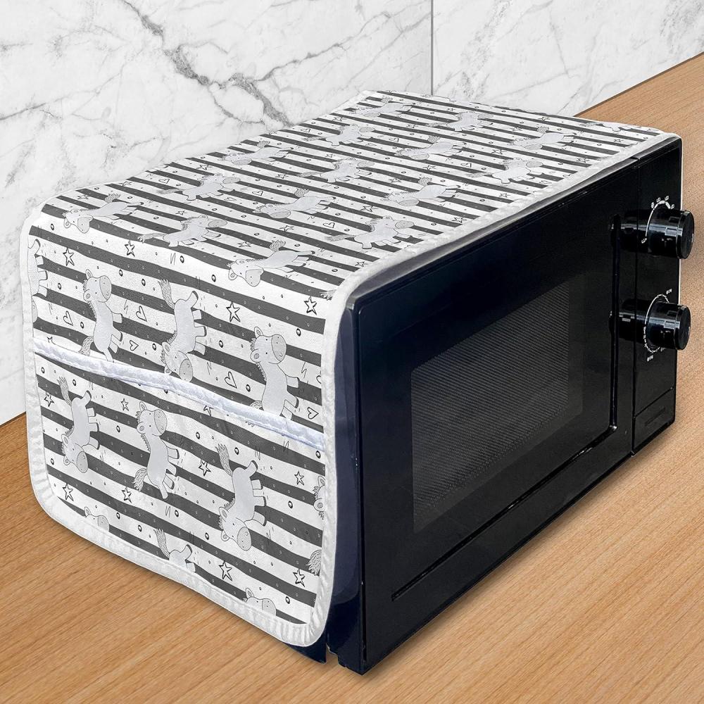 imageAmbesonne Romantic Microwave Oven Cover Valentines Day Style Rose Composition Love in Pastel Colors Water Resistant Organizer with Pockets for Kitchen 36 x 12 Aqua Dark Coral BeigeWhite Black Grey