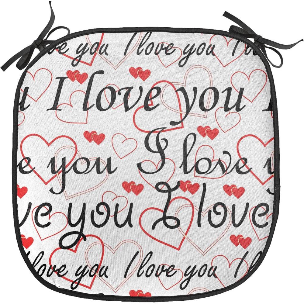 imageAmbesonne Rose Chair Seating Cushion Set of 8 Shades of Pink Gentle Seasonal Flora Romance Love Theme Valentines Day Inspired Design AntiSlip Seat Padding for Kitchen amp Patio 16x16 PinkRed Black White
