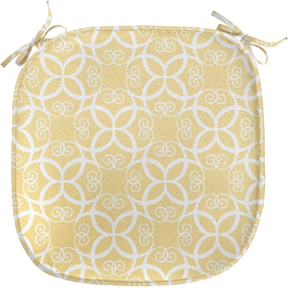 imageAmbesonne Rose Chair Seating Cushion Set of 8 Shades of Pink Gentle Seasonal Flora Romance Love Theme Valentines Day Inspired Design AntiSlip Seat Padding for Kitchen amp Patio 16x16 PinkPale Yellow White