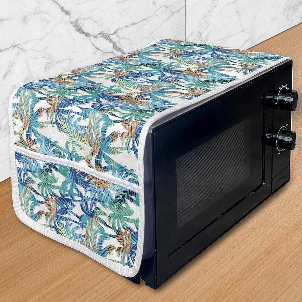 imageAmbesonne Rose Microwave Oven Cover Valentines Day Retro Style Petals with Leaves Ornamental Growth Pattern Water Resistant Organizer with Pockets for Kitchen 36 x 12 Ruby Hunter Green BlackBlue Mint Green Orange