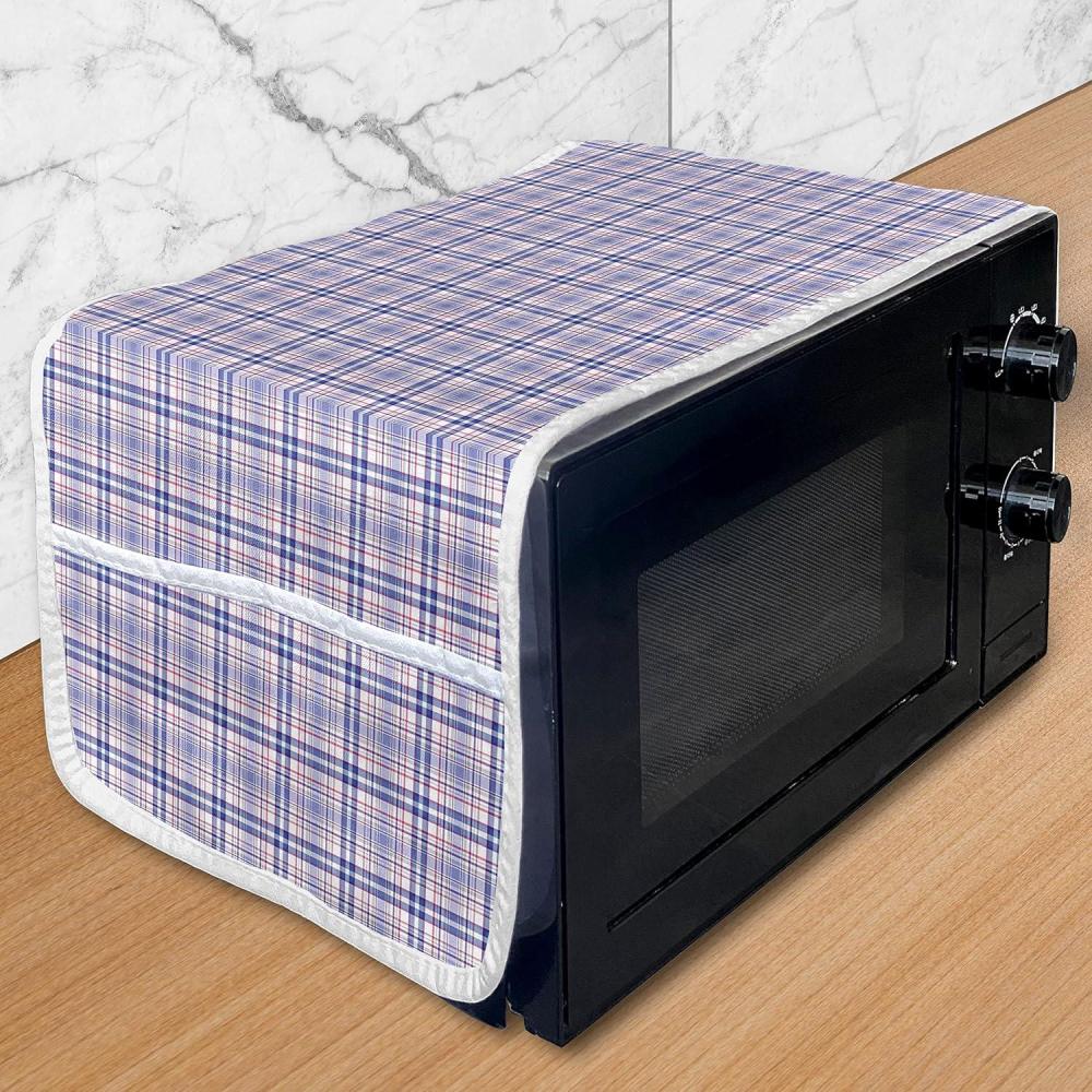 imageAmbesonne Rose Microwave Oven Cover Valentines Day Retro Style Petals with Leaves Ornamental Growth Pattern Water Resistant Organizer with Pockets for Kitchen 36 x 12 Ruby Hunter Green BlackViolet Blue White Pink