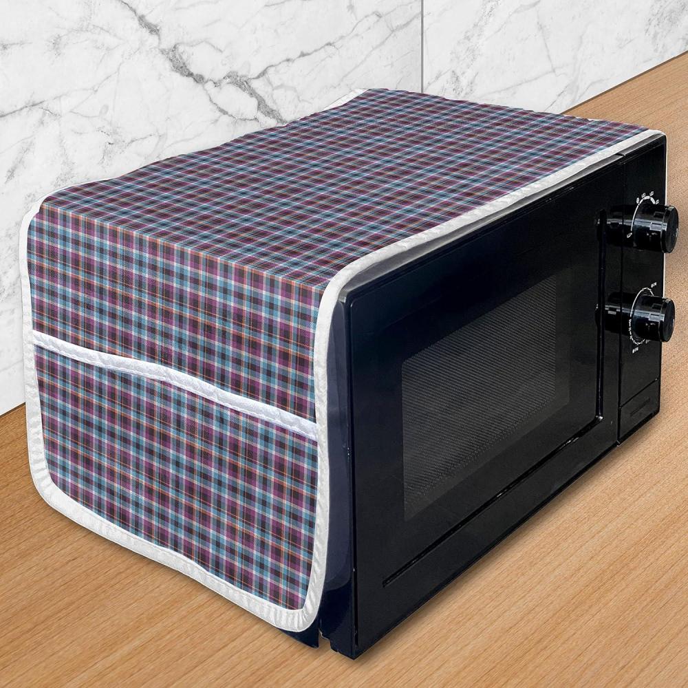 imageAmbesonne Rose Microwave Oven Cover Valentines Day Retro Style Petals with Leaves Ornamental Growth Pattern Water Resistant Organizer with Pockets for Kitchen 36 x 12 Ruby Hunter Green BlackViolet Pale Blue Salmon