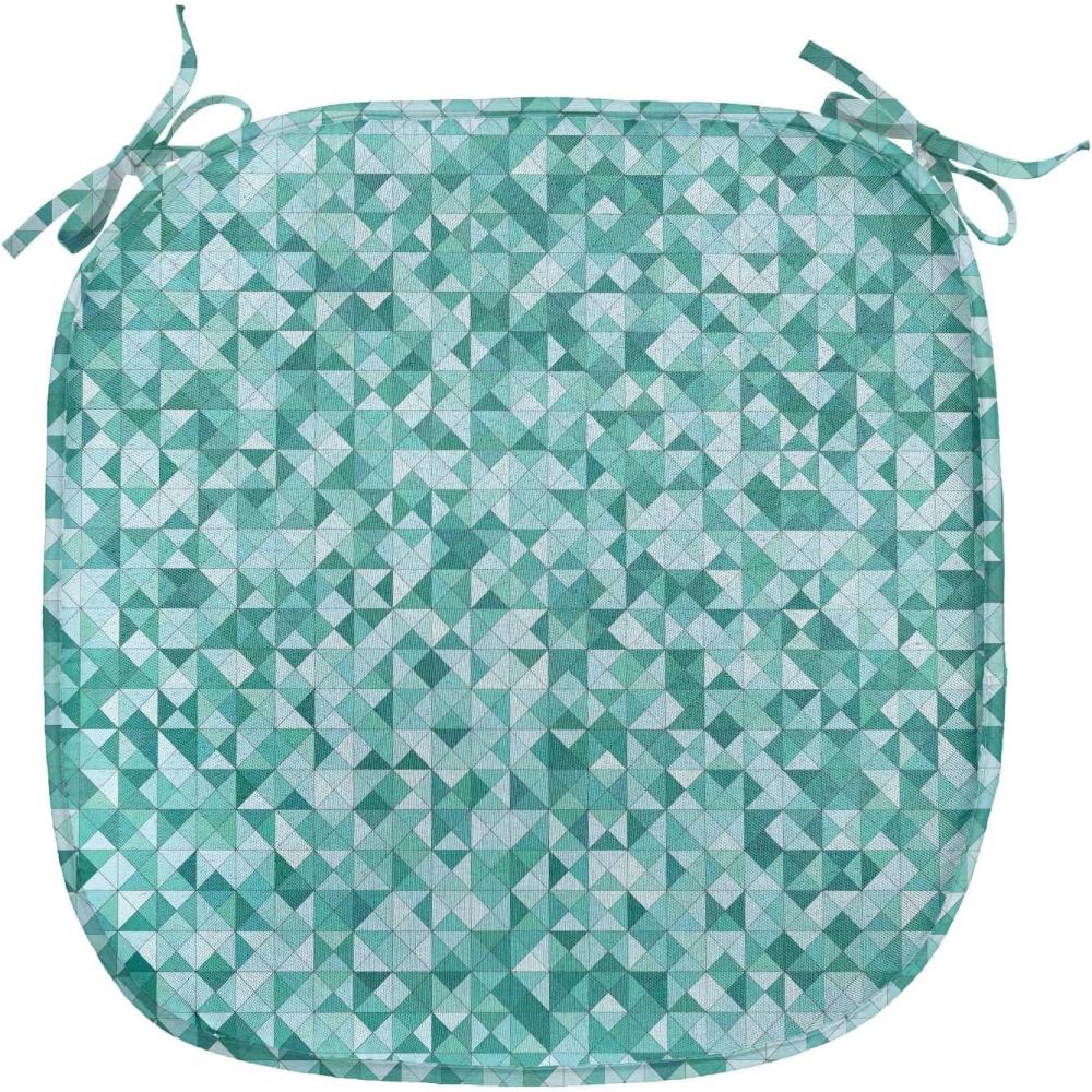 imageAmbesonne Teal Chair Seating Cushion Set of 6 Crystal Hearts and Gemstone Valentines Day Celebrating Romantic Print AntiSlip Seat Padding for Kitchen amp Patio 16x16 Red Fuchsia TealTeal Green