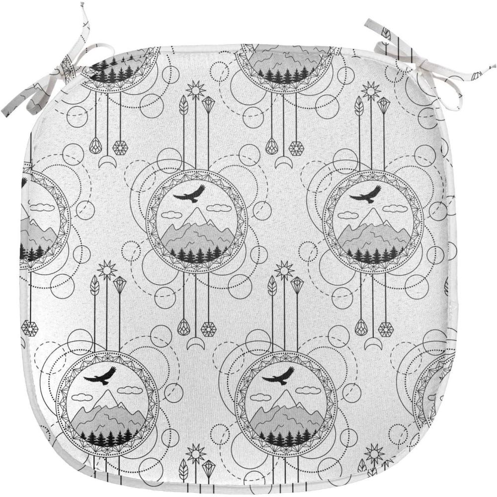 imageAmbesonne Valentines Chair Seating Cushion Set of 2 Arrows of Cupid Mythological Concepts Hearts with Love and Adoration Themes AntiSlip Seat Padding for Kitchen amp Patio 16x16 Black Red WhiteBlack White Pale Grey