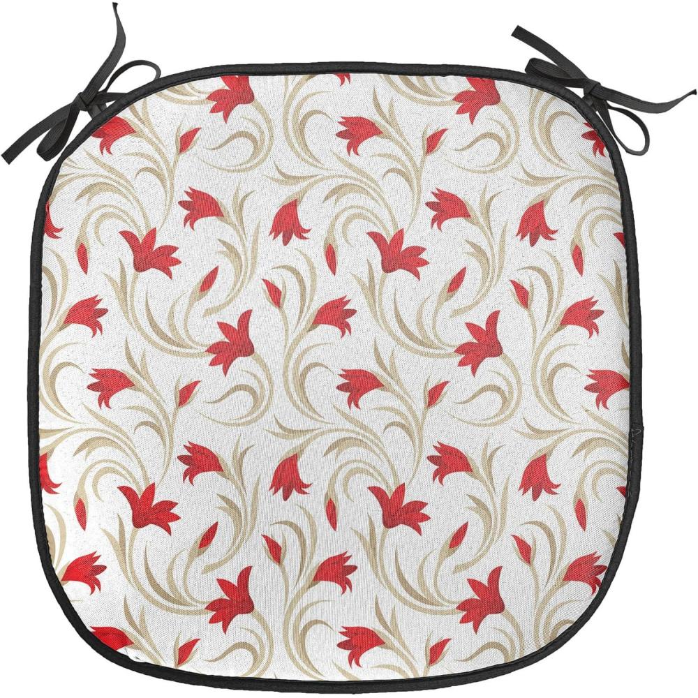 imageAmbesonne Valentines Chair Seating Cushion Set of 2 Arrows of Cupid Mythological Concepts Hearts with Love and Adoration Themes AntiSlip Seat Padding for Kitchen amp Patio 16x16 Black Red WhiteVermilion Beige
