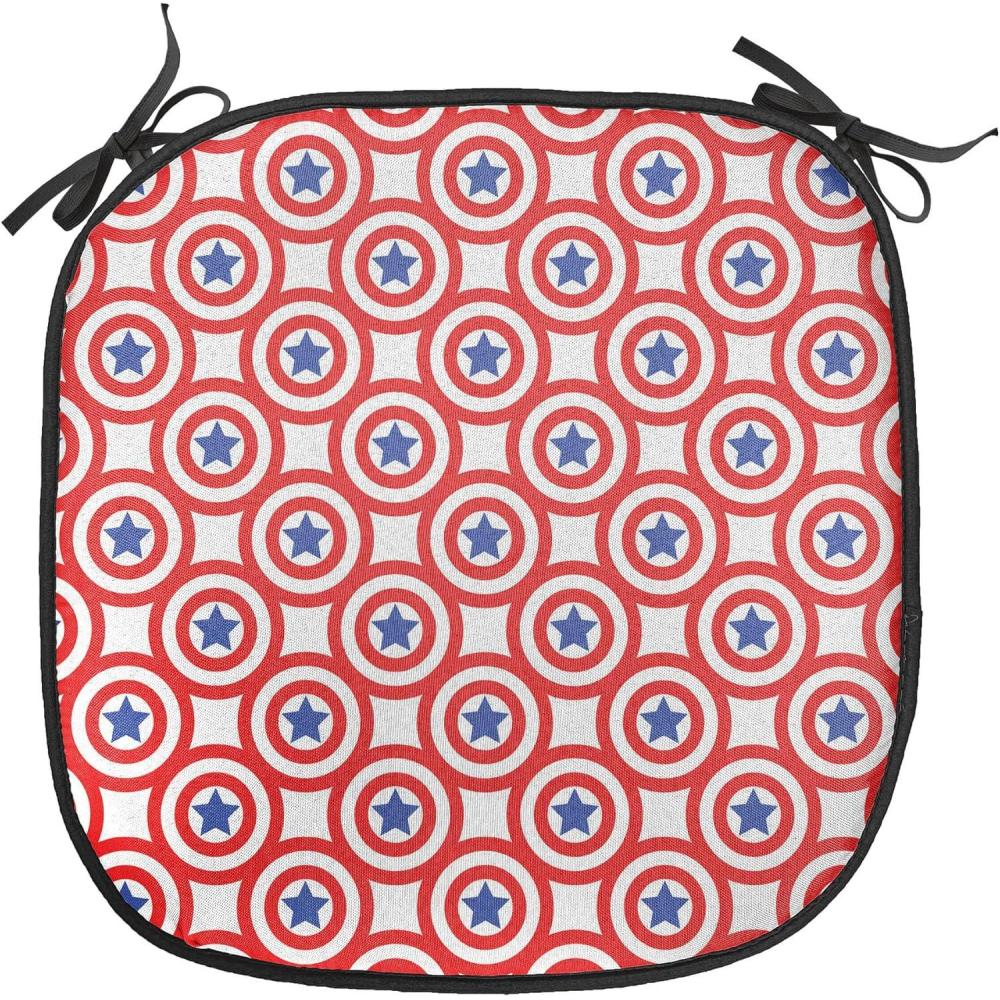 imageAmbesonne Valentines Chair Seating Cushion Set of 2 Arrows of Cupid Mythological Concepts Hearts with Love and Adoration Themes AntiSlip Seat Padding for Kitchen amp Patio 16x16 Black Red WhiteRoyal Blue Red White