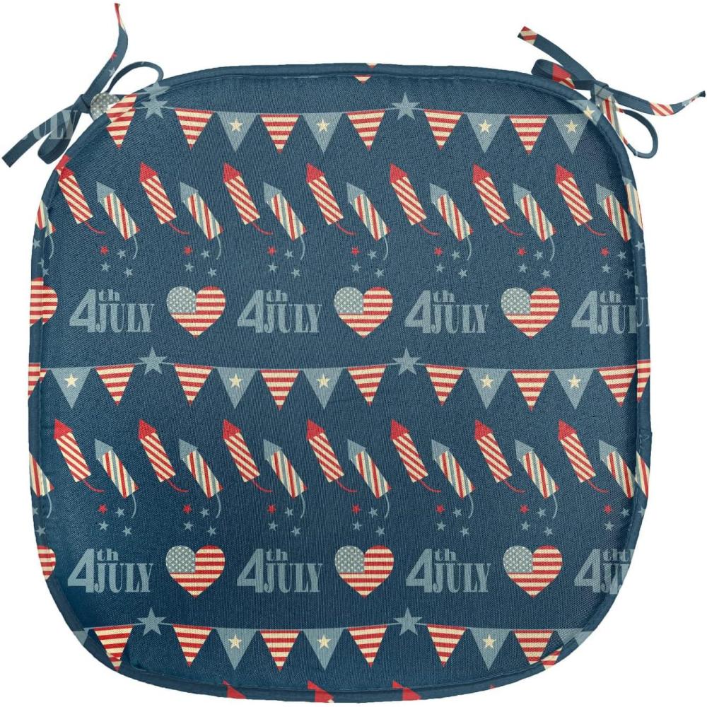 imageAmbesonne Valentines Chair Seating Cushion Set of 2 Arrows of Cupid Mythological Concepts Hearts with Love and Adoration Themes AntiSlip Seat Padding for Kitchen amp Patio 16x16 Black Red WhiteSlate Blue Red White