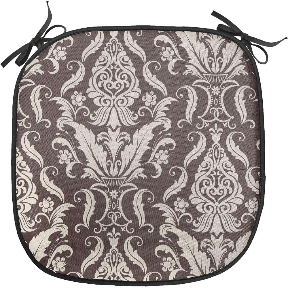 imageAmbesonne Valentines Day Chair Seating Cushion Heart of Love and Romance Hand Drawn Style Romantic Art AntiSlip Seat Padding for Kitchen amp Patio 16x16 Vermilion Pink WhiteDark Brown Cream