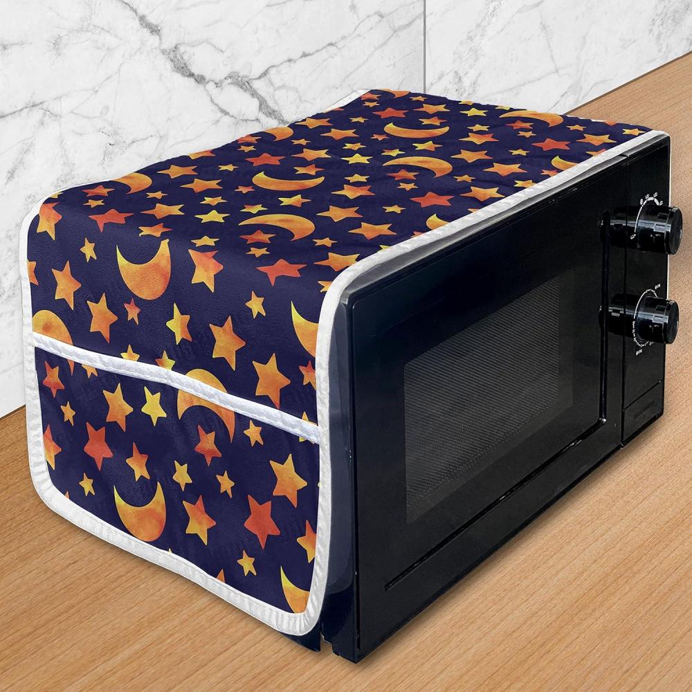 imageAmbesonne Valentines Day Microwave Oven Cover Classic Romantic Rose Flowers Branches Bouquet on Plain Backdrop Water Resistant Organizer with Pockets for Kitchen 36 x 12 White Ruby and GreenIndigo Marigold Mustard