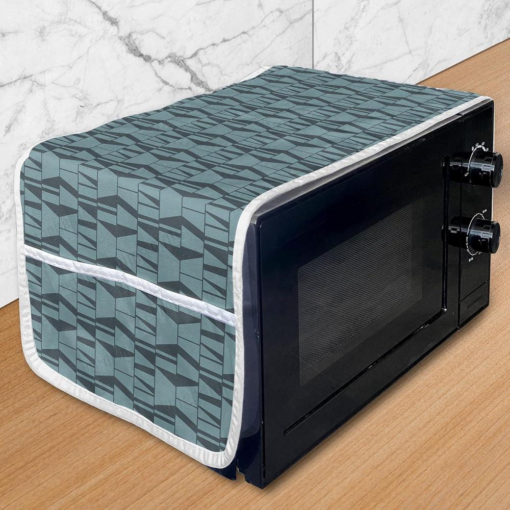 imageAmbesonne Valentines Day Microwave Oven Cover Endless Eternal Love Hand Drawn Hearts in Stripe Row Image Water Resistant Organizer with Pockets for Kitchen 36 x 12 Pale Pink and BlackPetrol Blue Dark Blue